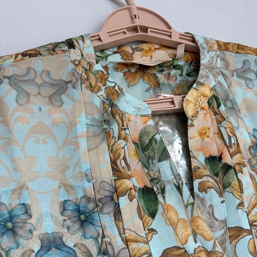 Soft Surroundings Floral Baroque Button Up Shirt Women Sz XS Cottage NWOT READ - Picture 11 of 16